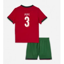 Portugal Pepe #3 Hjemmedraktsett Barn EM 2024 Kortermet (+ Korte bukser)